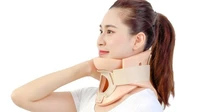cervical neck collar relieves pain pressure on spine c spine vertebrae immobilizer semi rigid pads for patient comfort