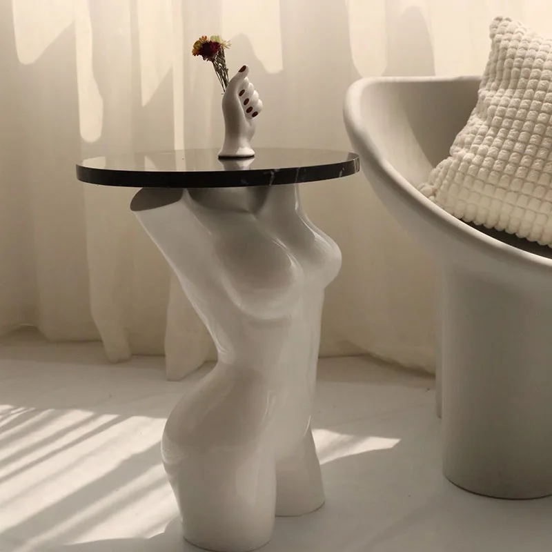 

Дизайнерский мраморный чайный столик, Современная Художественная мебель, Диванный боковой столик, креативный угловой столик, маленький круглый журнальный столик для гостиной