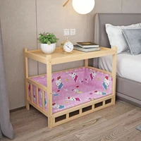 pet solid wood bed double four seasons universal removable dog and cat litter