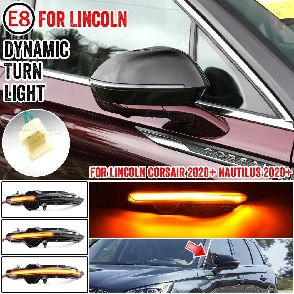 

2Pcs Dynamic LED Blinker Indicator Car Rear View Mirror Turn Light Signal Lamp Repeater For Lincoln Corsair Nautilus 2020 - 2021