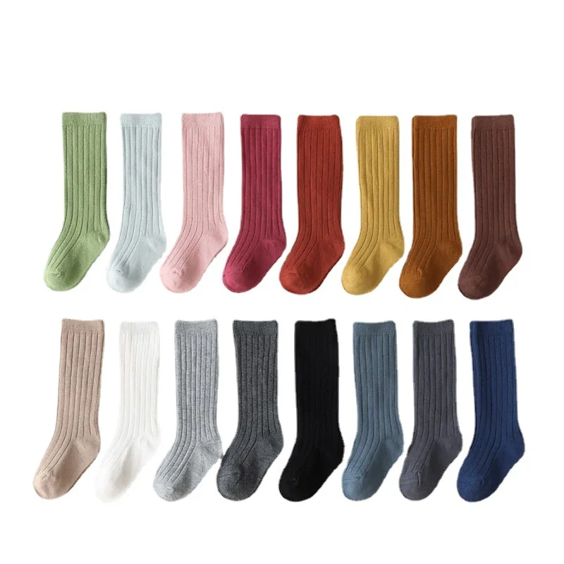 

Хлопковые дышащие мягкие носки в полоску для маленьких мальчиков и девочек, детские длинные дизайнерские спортивные детские гольфы 0-8 лет