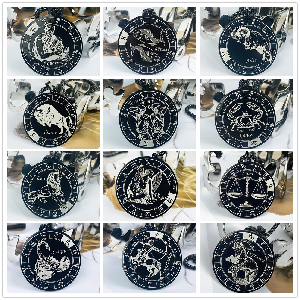Знаки зодиака Tangula 12 созвездий знаки Ожерелья Панк Ретро Высококачественная