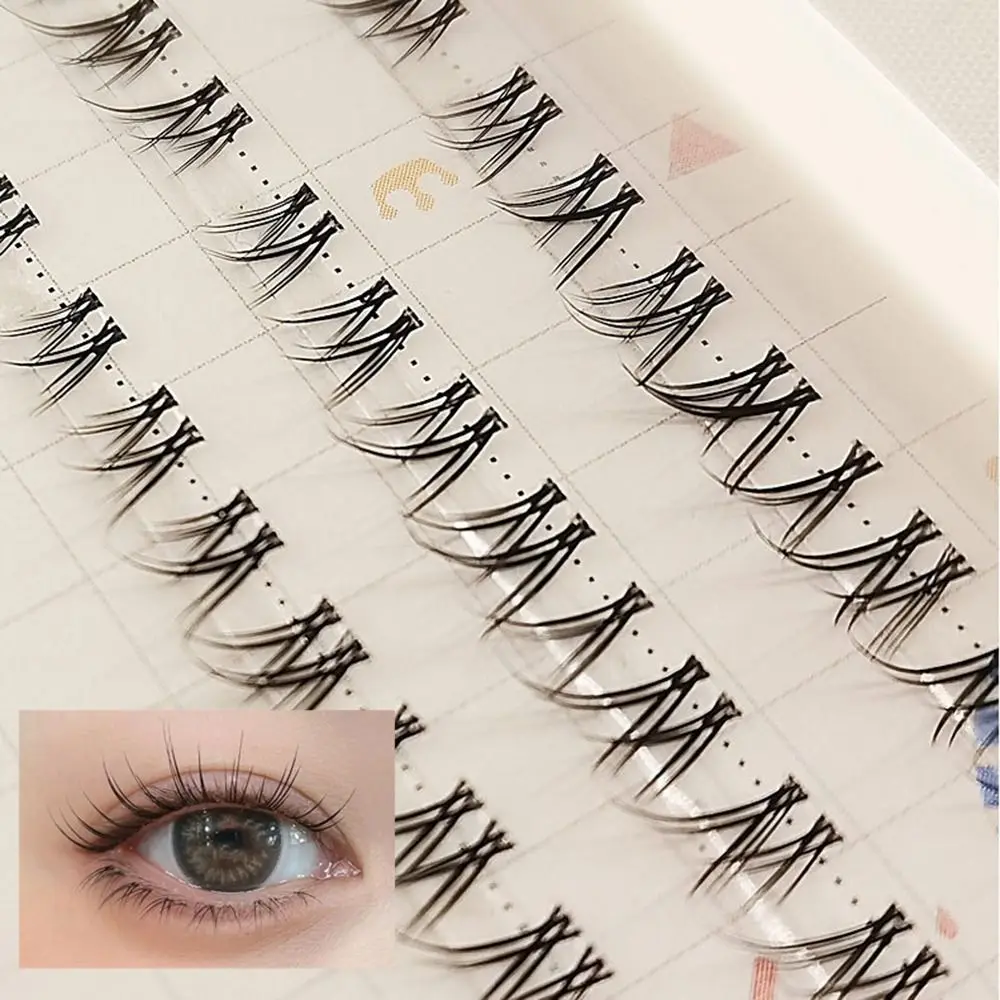 

Grafting W A-shaped Crossed Fish Tail Messy Single Cluster Lower Eyelashes Self Adhesive Grafting Natural Soft False Eyelashes