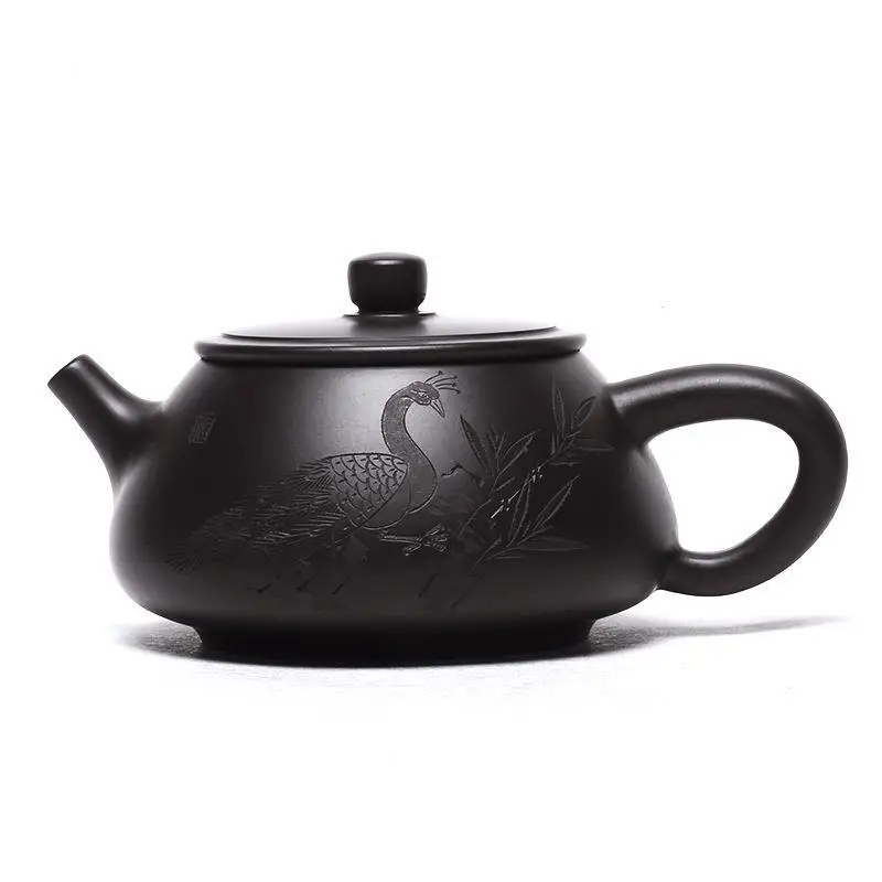 

200ml Yixing Purple Clay Stone Scoop Teapot Handmade Filter Beauty Tea Pot Zisha Black Mud Tea Maker Chinese Teaware Supplies