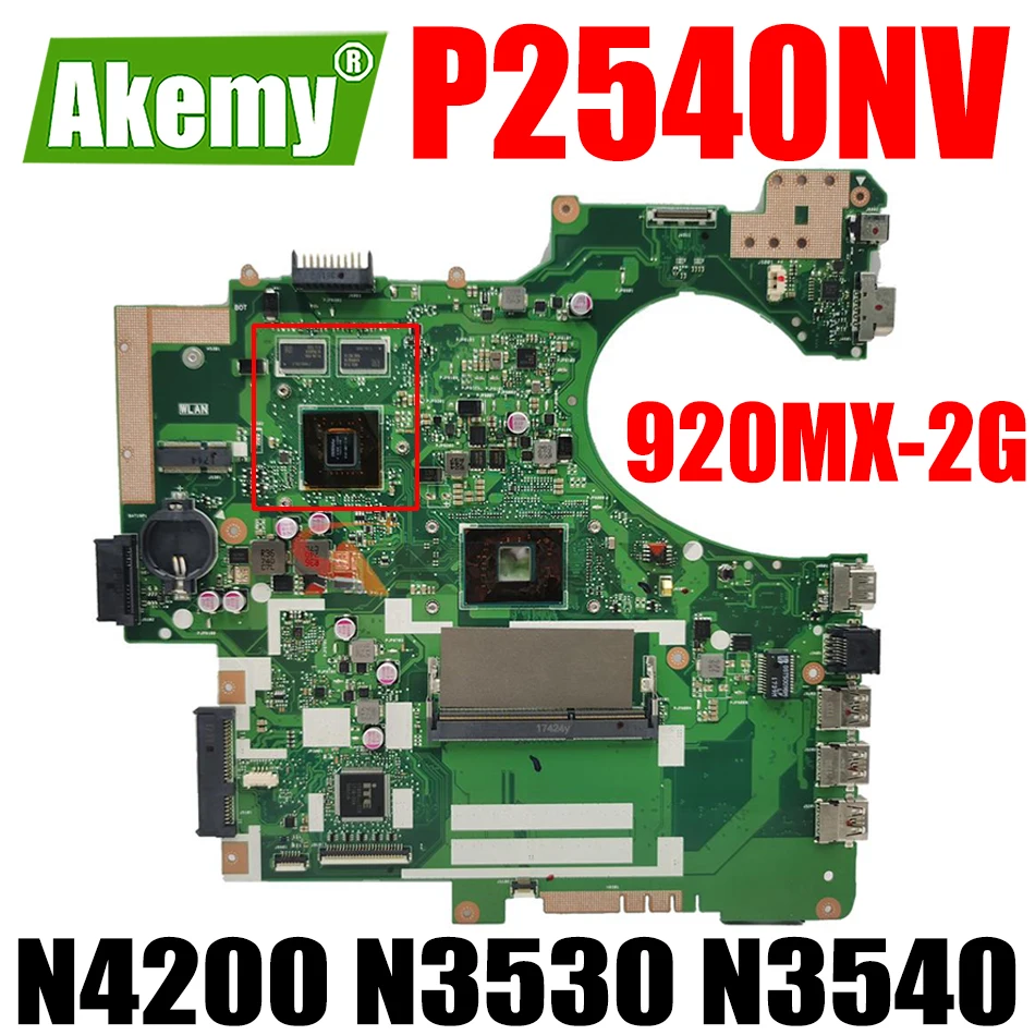 

Notebook Mainboard for ASUS PRO P2540 P2540NV PORO554N P2540N Laptop Motherboard N4200 N3530 N3540 CPU 920MX-2G Maintherboard
