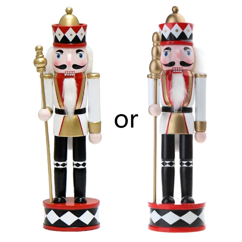 

30 см Рождественские Щелкунчики, кукольные украшения для дома, деревянная ручная роспись, фигурка короля, украшения, подарок на