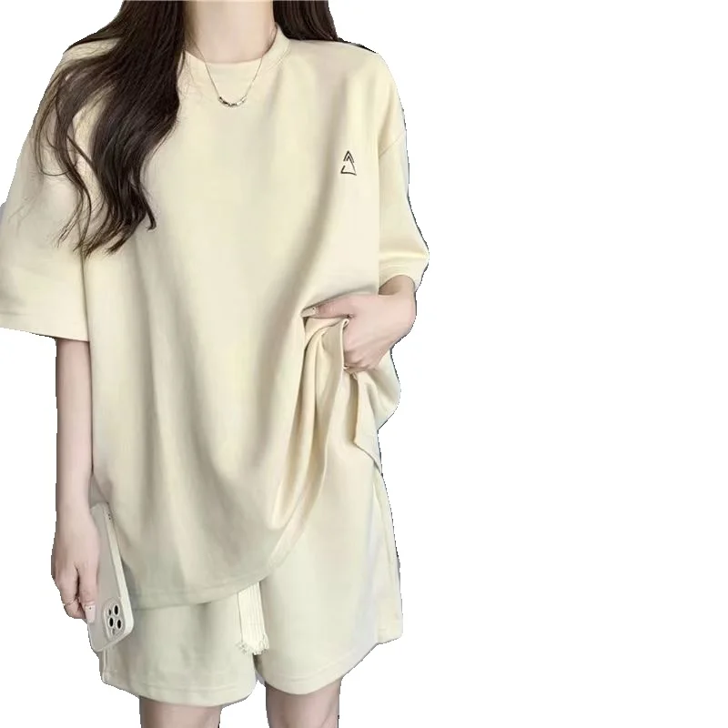 Женский Повседневный комплект из двух предметов Свободный свитшот с коротким