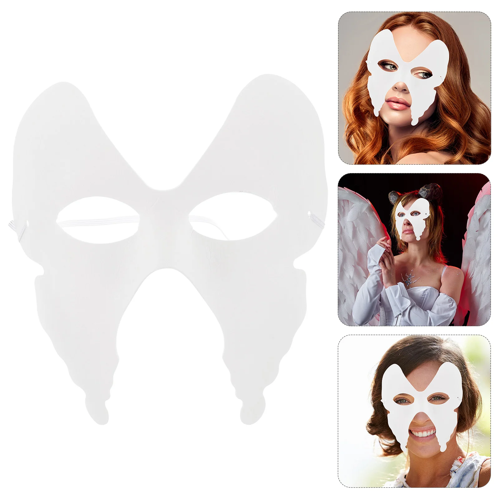 

6pcs Halloween Masks DIY Paintable Paper Mask Party Mask Butterflies Blank Mask Party Supplies