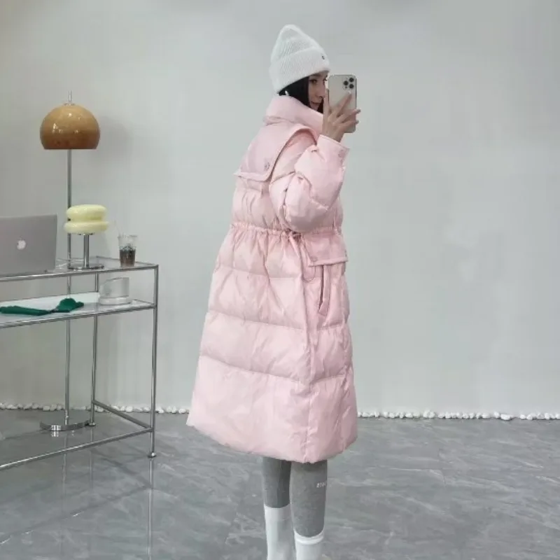 Женский пуховик зимнее пальто женская парка средней длины свободная Толстая