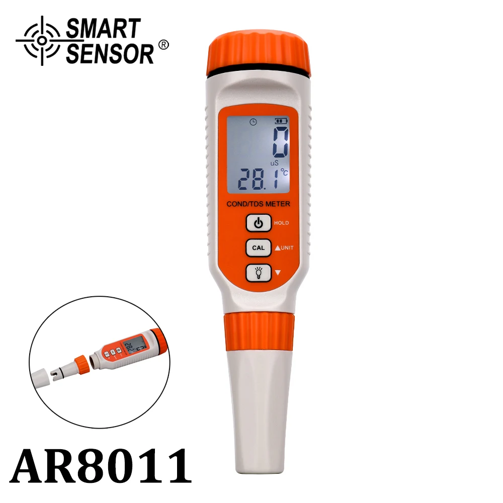 

AR8011 Professional Digital Water Quality Meter Conductivity Analyzer Total Dissolved Solid TDS COND TEMP Temperature Tester