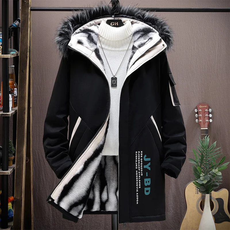 Puffer Jacket Men Jackets Thicken Warm Cotton Padded Jacket Spring Winter Fur Collar Casual Coats 2023 Plus Size 4XL