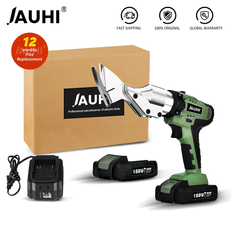 

JAUHI Cordless Electric Scissors Metal Carbon Steel Cutter Power Tool Cutting Tools Shears for 20000mah 21V Lithium Battery
