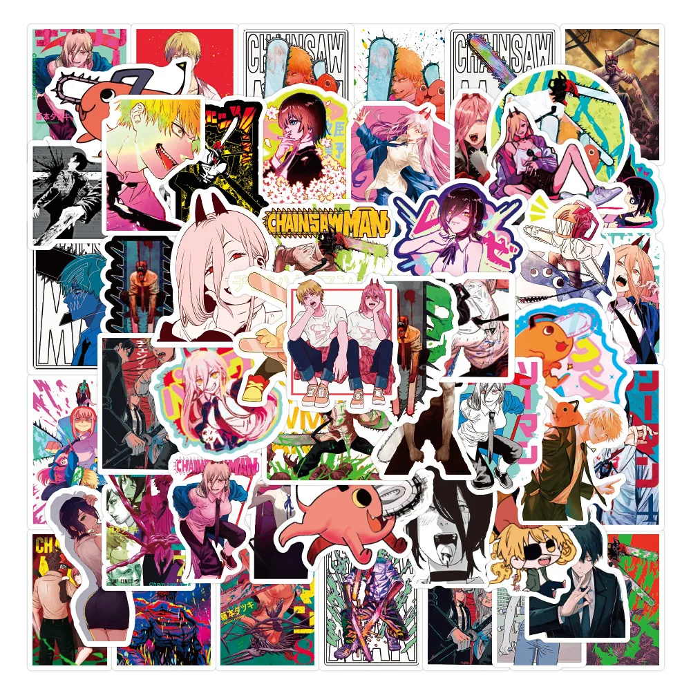 

10/30/50PCS Anime Chainsaw Man Stickers Car Travel Luggage Guitar Skateboard Waterproof Graffiti Cartoon Sticker Decal Kid Toys