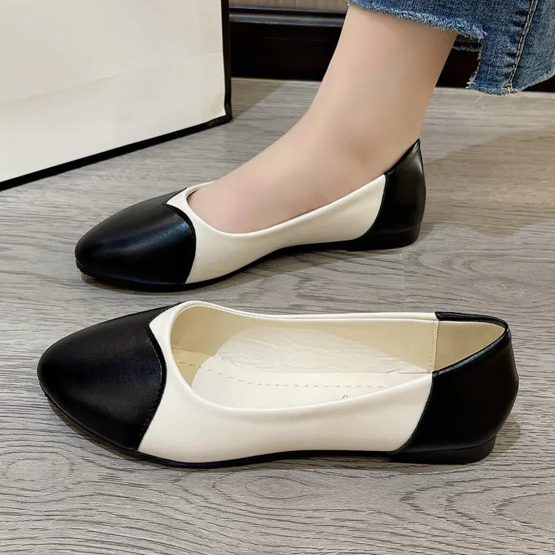 2023 New Fashion Classic Soft Flat Shoes for Women Pointed Toed Shallow Single Shoe Women Mixed Colors Flats Female Zapatos Para