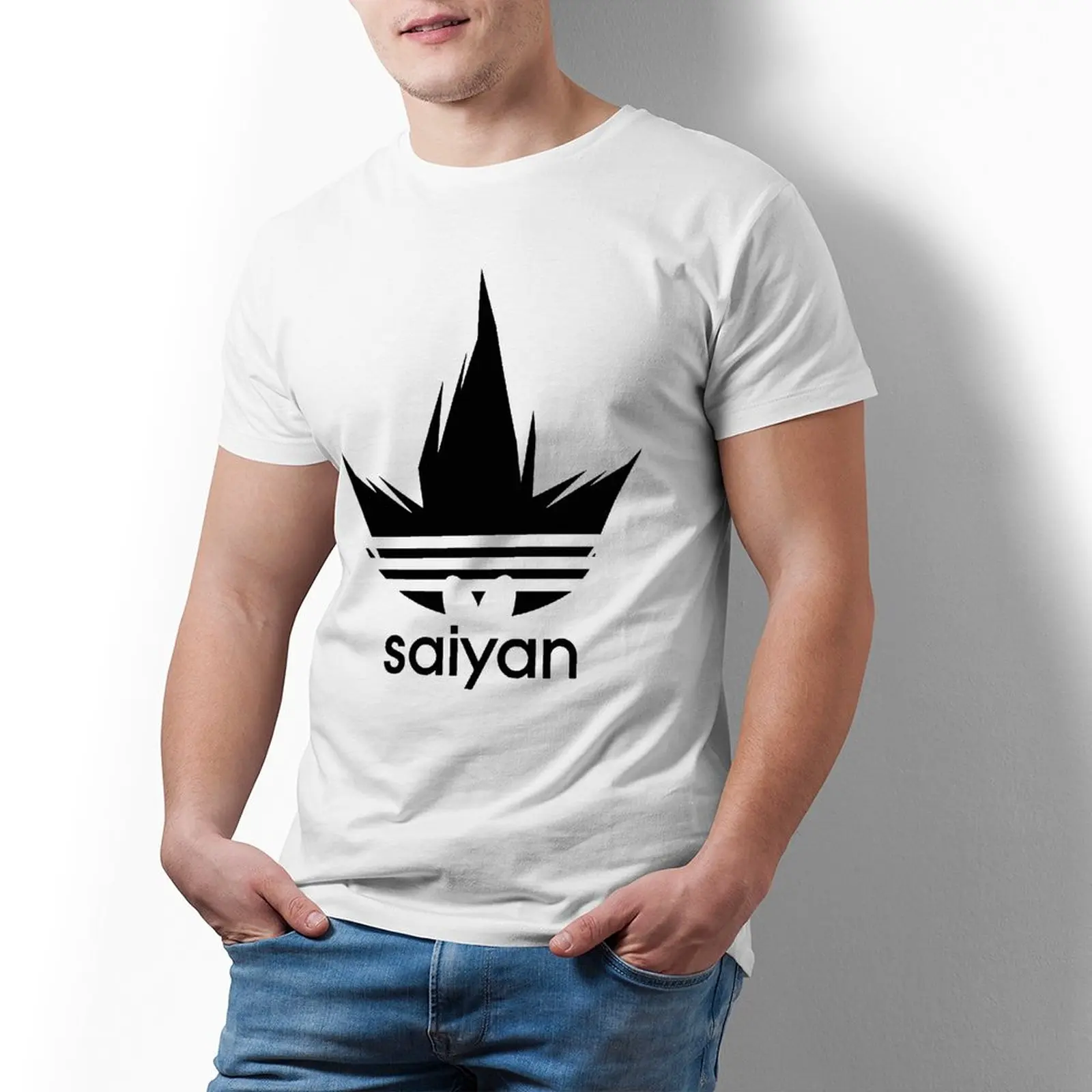 

Bandai Dragon Ball Saiyan Black Goku Hair T Shirt Japanese Short Sleeve Awesome T-Shirt Print 100 Cotton Tshirt Men