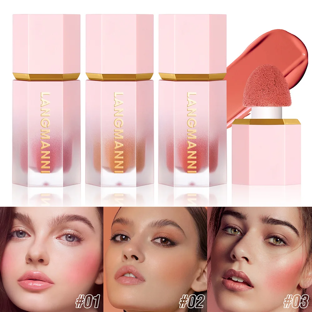 

Liquid Blush Cheek Tint Sponge Tip Contour Velvet Matte Blusher Face Makeup Blush Rouge Pigment Waterproof Long Lasting Cosmetic