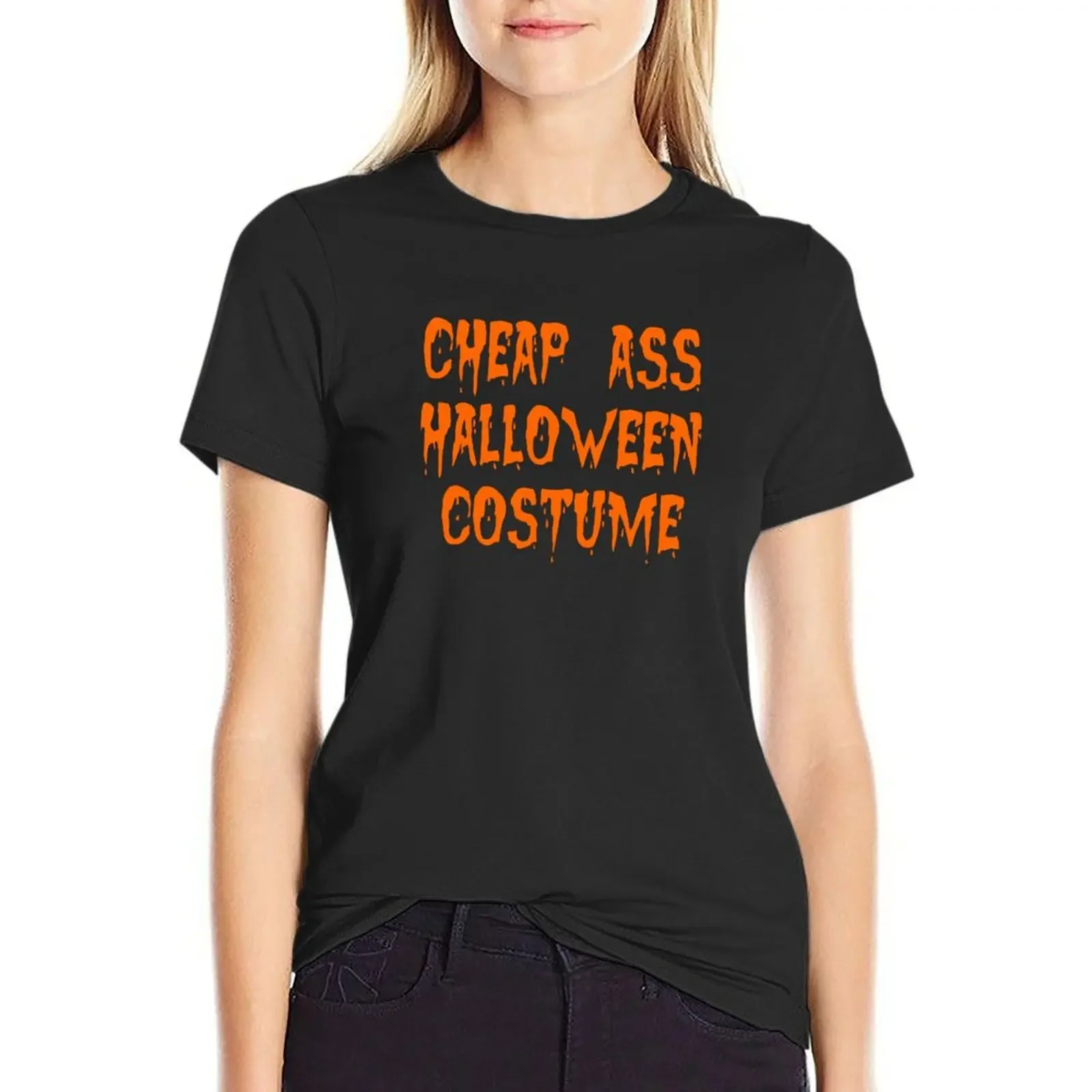 cheap ass halloween costume T-shirt summer tops oversized Short sleeve tee Women