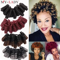 my lady 10inch synthetic jumpy wand braiding hair jamaican bounce crochet braiding hair ombre spring twist hair for black women