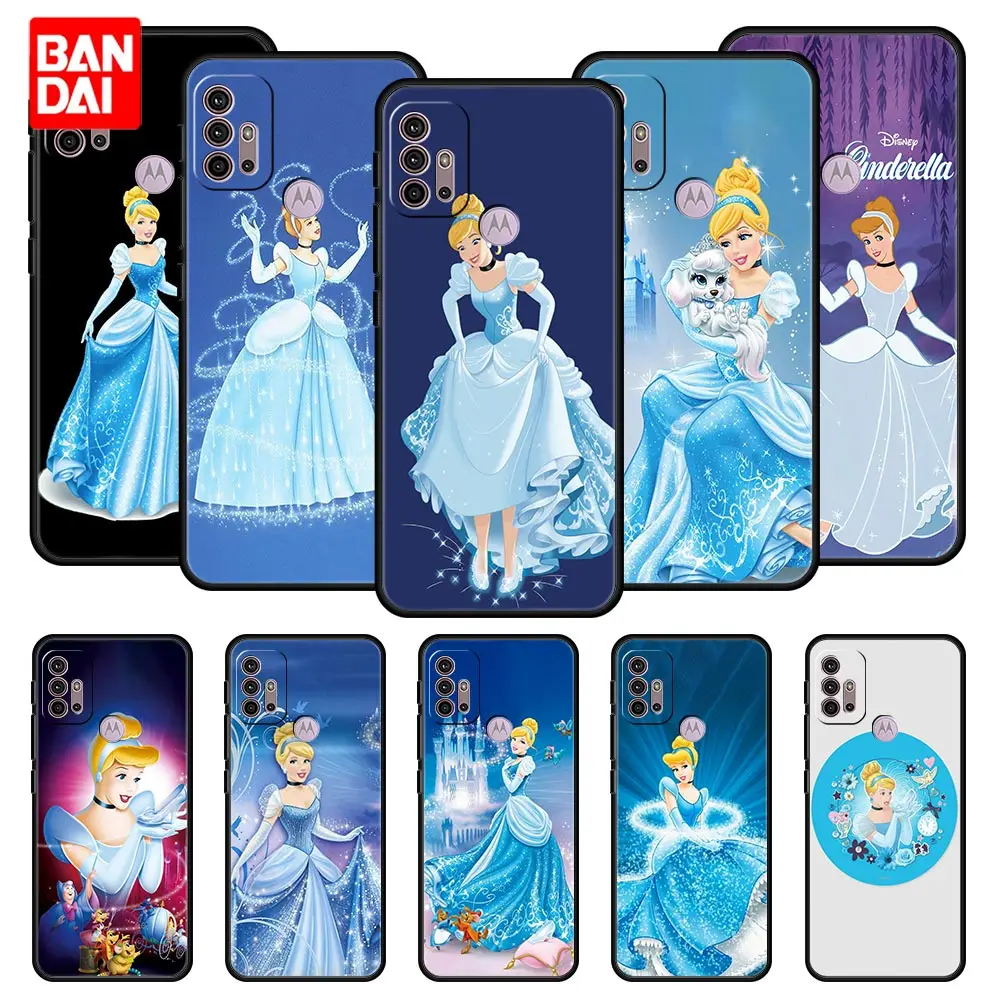 

Cover Case for Motorola Moto G30 G50 G60 G8 G9 G200 G31 G60s Power Plus Play Lite Soft Fashion Disney Cinderella Cute Cartoon
