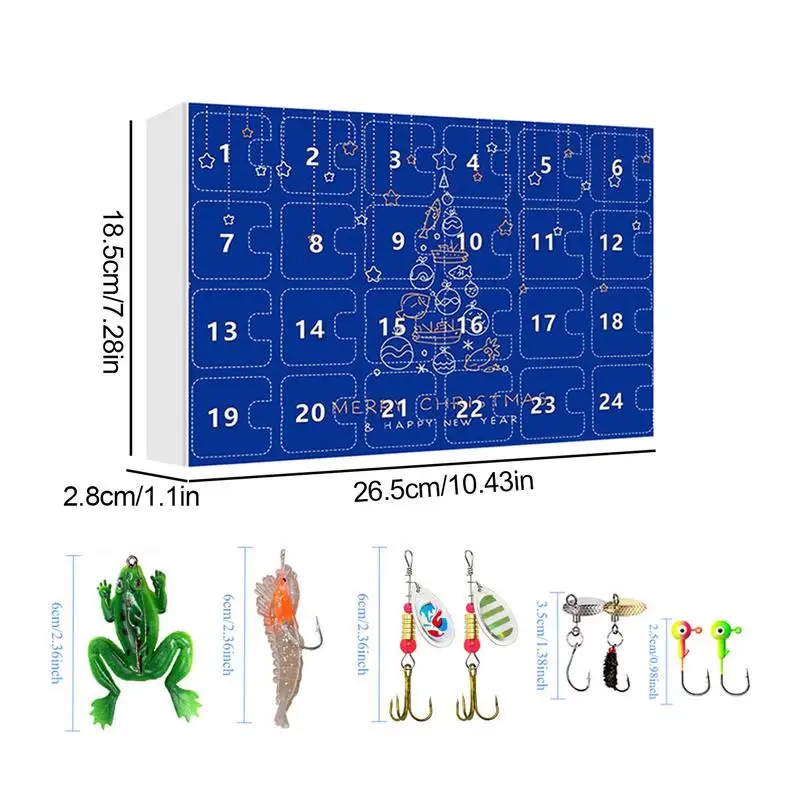 Рыболовный адвент-календарь пресноводные приманки для окуня 24-дневный
