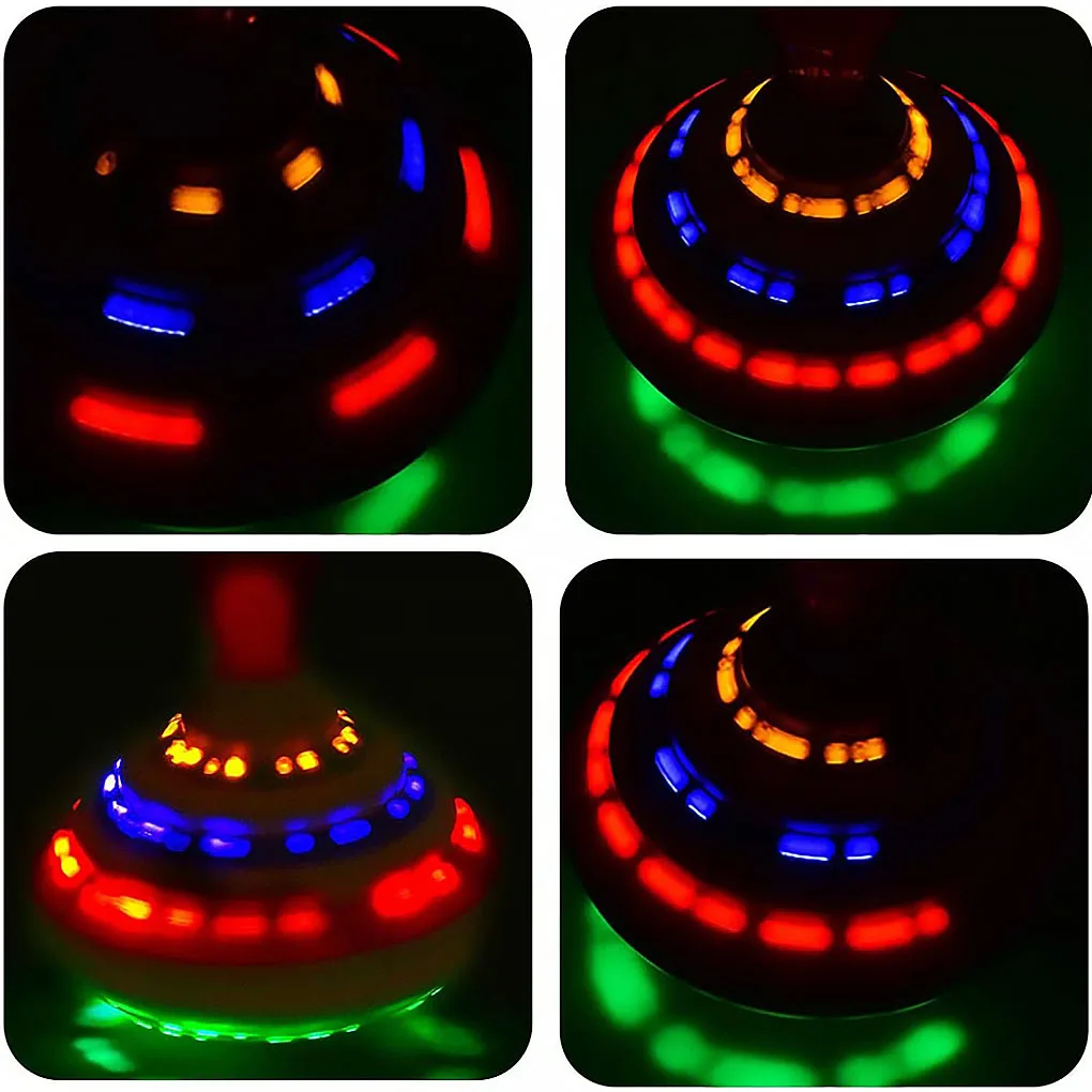 

Plastic Gyro Toy Children LED Light Glowing Music Spinning Toy Kids Hand Press Musical Flashing Spinner
