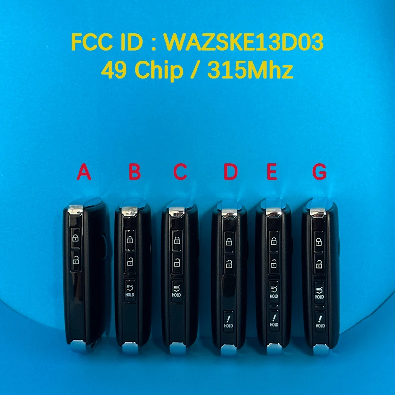 Фото CN026060 Aftermarket 2/3/4 кнопка умный дистанционный ключ 49 чип 315 МГц FCC WAZSKE13D03 PN TAYA-67-5DYB для Mazda 2020-2021 №1