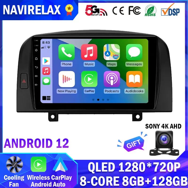 Автомагнитола на Android 12 мультимедийный проигрыватель для Hyundai SONATA NF 2004 2005 2006 -2008