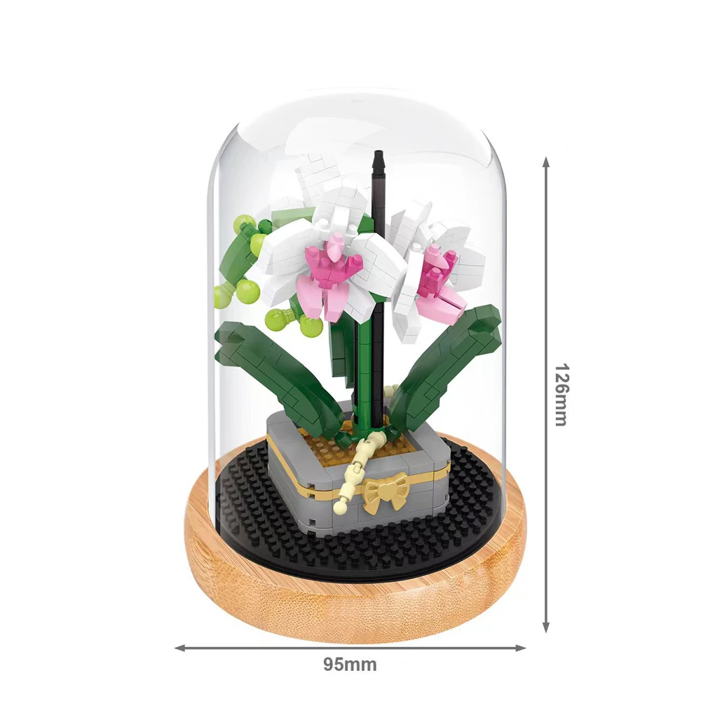 Выставочная будка кирпич микро-алмазный блок цветок гвоздика лихорадка лотос
