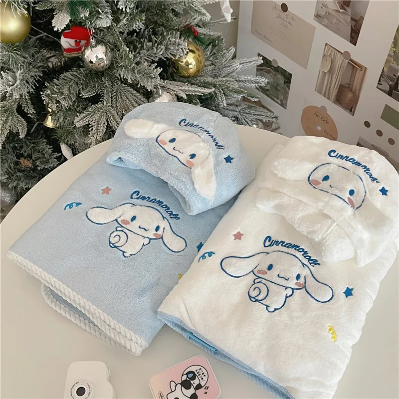 

Sanrio Cinnamoroll Bath Towel Shower Cap Absorbs Water Quickly Dry Does Not Kawaii Bath Towel Shed Hair Household