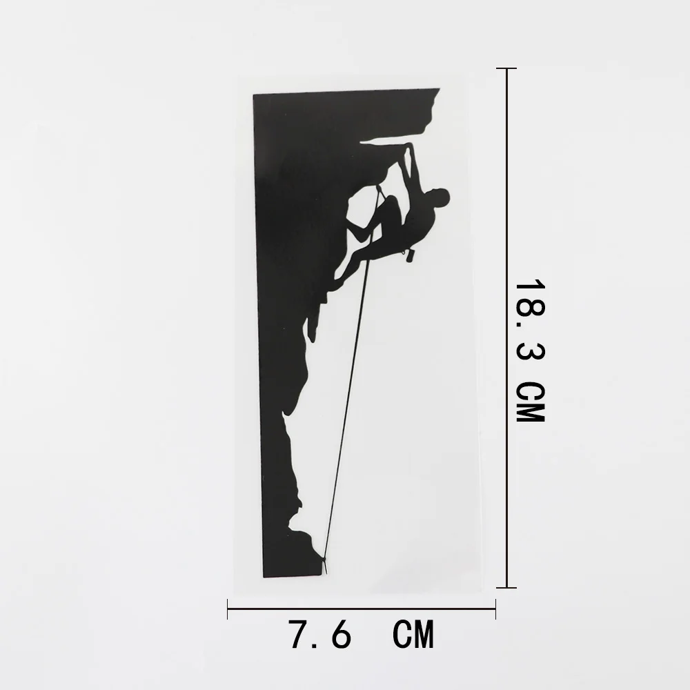 

7.6CMX18.3CM Creativity Personality Rock Climber Mountain Climbing Vinyl Car Sticker Black/Silver