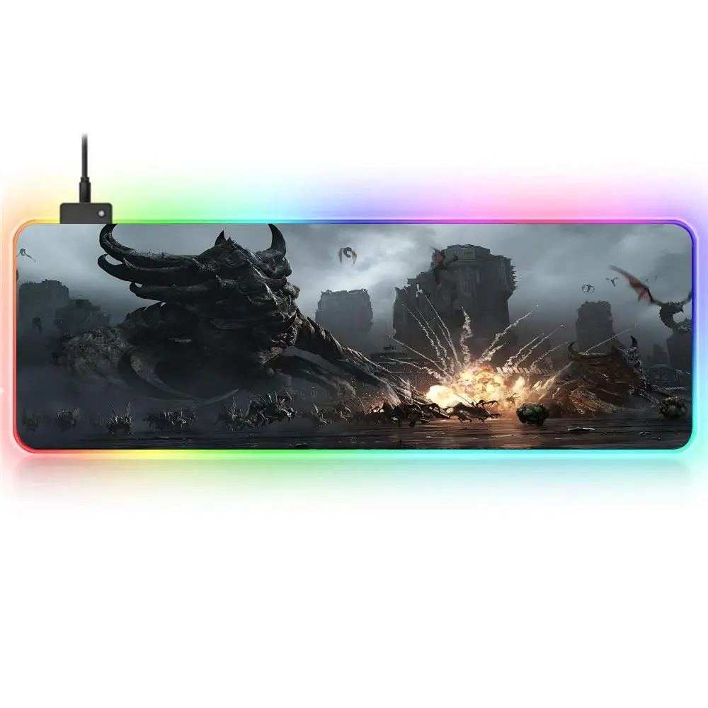 Коврик для мыши S-StarCraft 2 Z-Zerg RGB большой игровой коврик нескользящий клавиатуры с