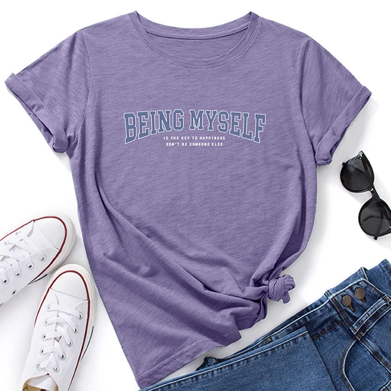 Футболка женская базовая с графическим принтом Модная хлопковая белая крутая