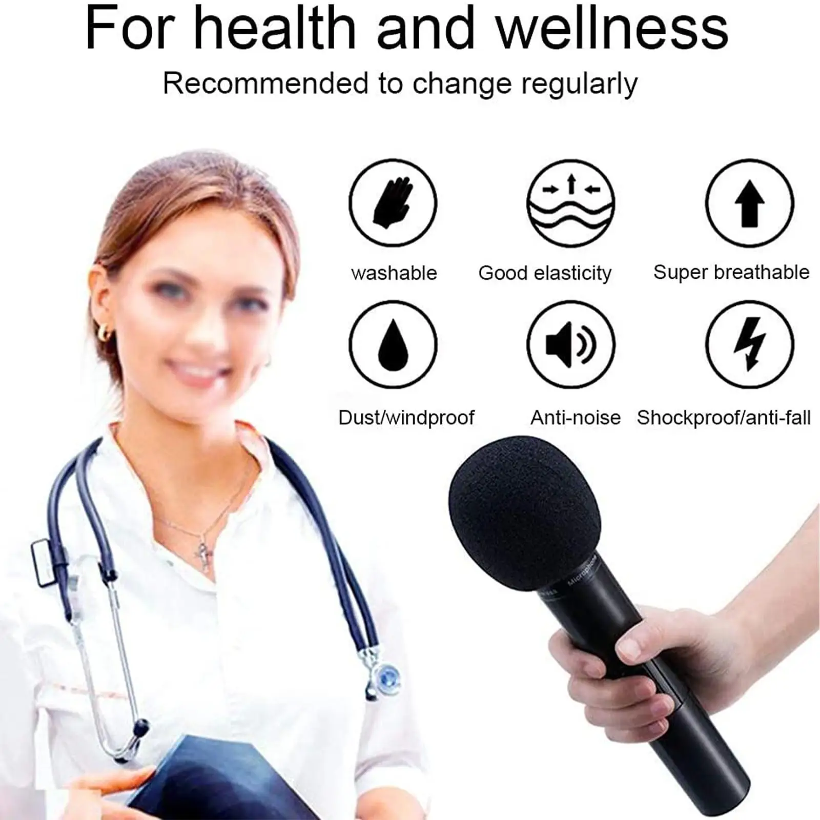 Внешний микрофон из пены для Shure SM58 SLX24 PGX24 PG58 BETA58A |