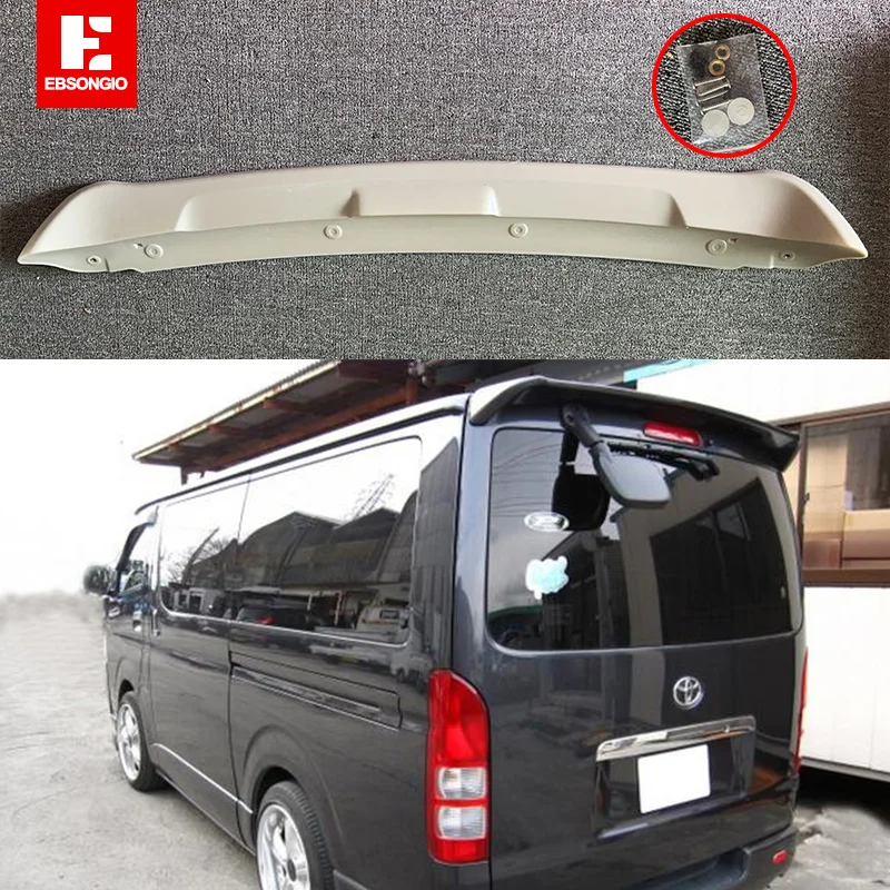 

Rear Roof Spoiler For Toyota Hiace 2005 to 2018 ABS Plastic Unpainted Primer Rear Trunk Wing Lip Spoiler Car Styling Decoration