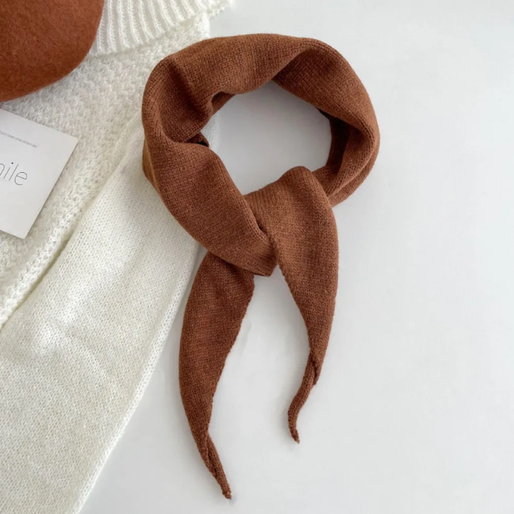 Элегантный вязаный треугольный шарф в корейском стиле мягкие утолщенные зимние