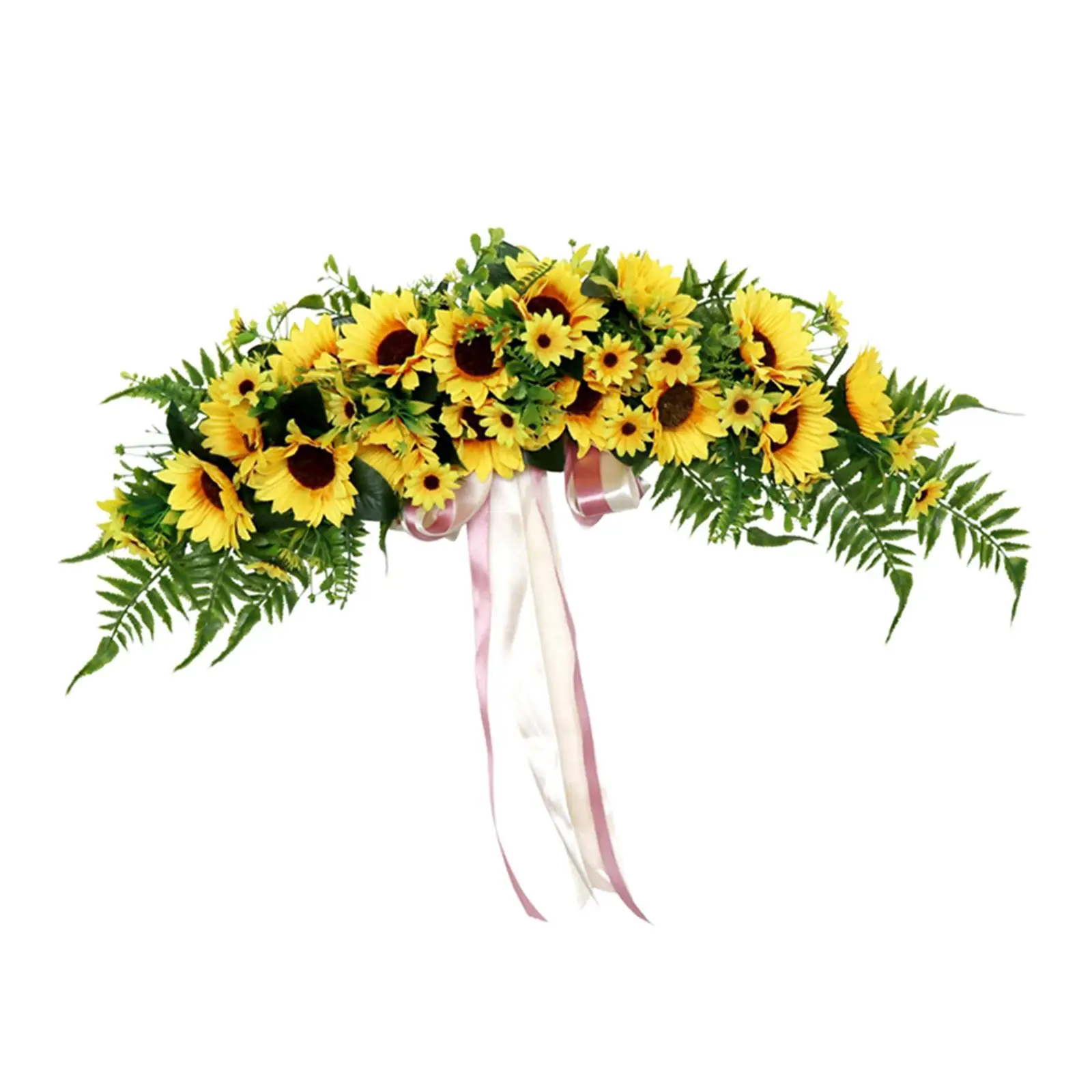 

29inch Artificial Swag Floral Garland Arch Wreath Centerpiece for Fireplace Party Garden Home Decor