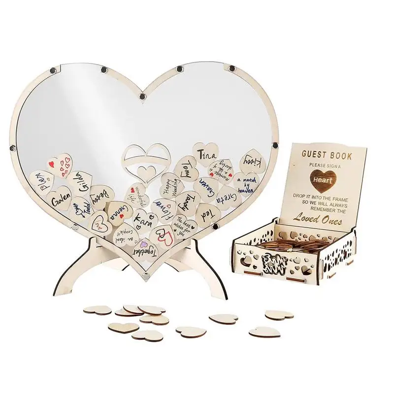 

Heart Wedding Guest Book Wooden Wedding Registry Items Wedding Guestbook Ideal Guest Book For Wedding Parties And Bridal Showers