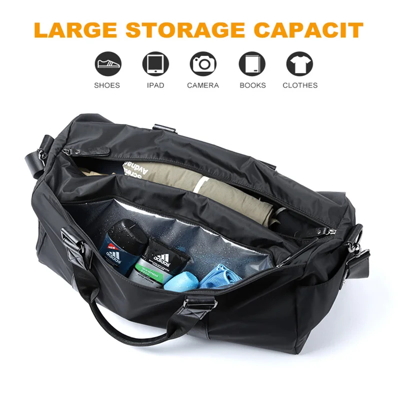 Travel Duffle for Men Tote Bag Waterproof Oxford Fold-able and Expandable Weekender Bag for Swimming Sports Gym Shoulder Bags
