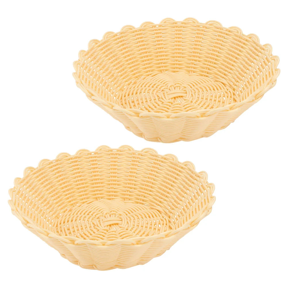 

2Pcs Round Bread Basket Round Fruits Basket