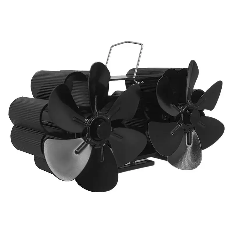 

Fireplace Fan 12 Blade Wood Stove Fan For Pellet Stove Upgrade Designed Dual Motors Stove Fan For Wood Burning Stove/Pellet/Log