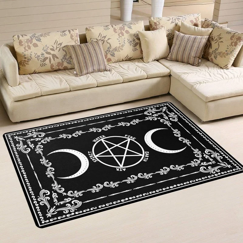 

Black Witch Sun Moon Divination Carpets for Living Room Large Home Living Room Floor Mat Rugs Room Decor Tapetes De Sala Tapis