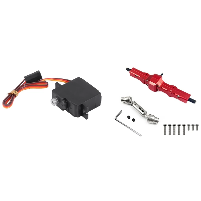 

2 комплекта детали для автомобиля RC: 1 комплект коробка передач с ведущим валом и 1 металлический сервопривод 18 г 3,5 кг Цифровой сердечник сер...