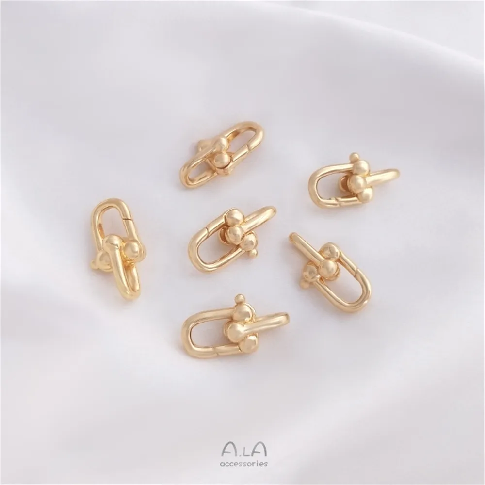 

14K Gold Filled Plated U-shaped spring buckle accessories DIY bracelet necklace U-shaped chain end link earrings pendant