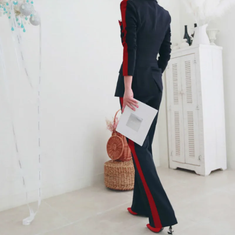 Women Fashion Comfortable Thick Warm Trend Outdoor Office Pant Suits 2021 Slim Blazer Long Pants Suit Wild Suit Slim Pants Set
