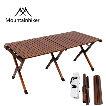 Mountainhiker 접이식 테이블 너도밤나무 캠핑 나무 테이블, 가족 바베큐 피크닉 책상, 정원 파티 테이블, 여행 하이킹 야외 가구