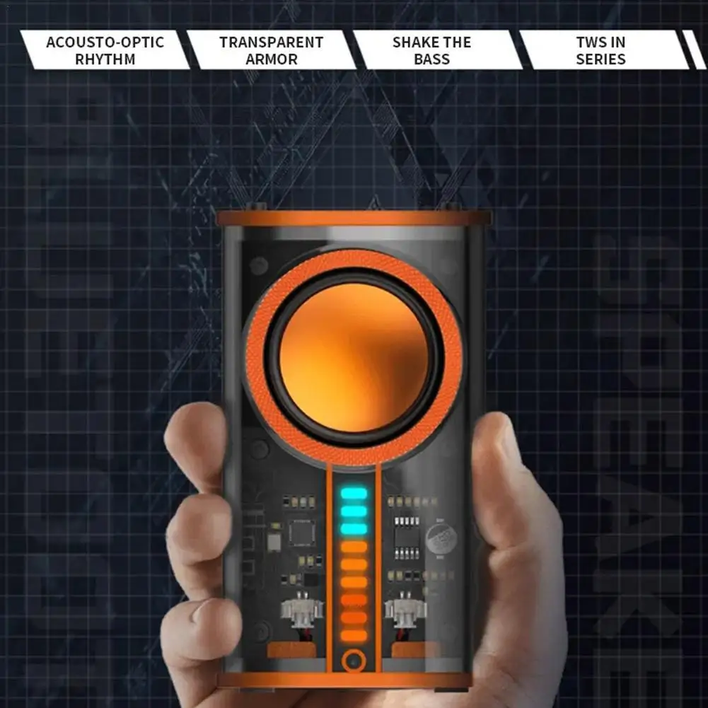 

K07 Mecha Speakers Shake The Bass Transparent Mecha Wireless Bluetooth Stereo Surround Speakers Portable Bluetooth Loudspeaker