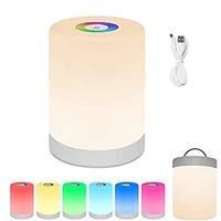 touching control bedside light dimmable maternal child table lamp usb rechargeable led colorful night light for bedrooms office