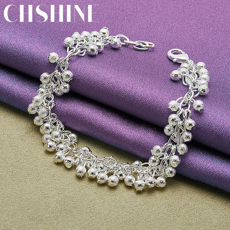 

CHSHINE 925 Sterling Silver Matte Grape Bead Bracelet For Women Fashion Charm Jewelry Wedding Party Gifts