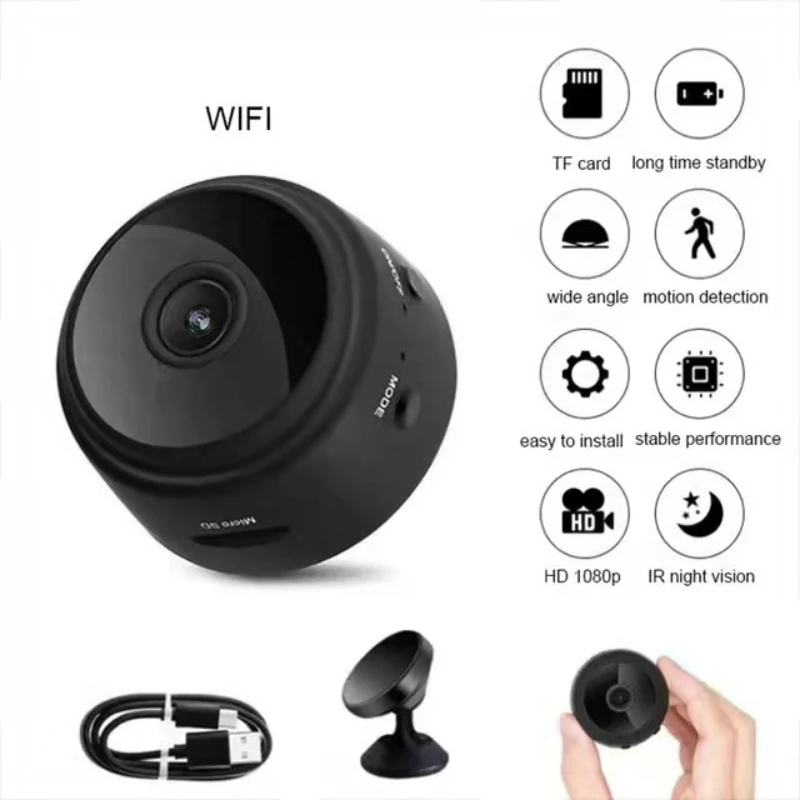 Купи A9 Mini Camera WiFi Camera 1080p HD Night Version Micro Voice Recorder Wireless Mini Camcorders Video IP Camera за 1,285 рублей в магазине AliExpress