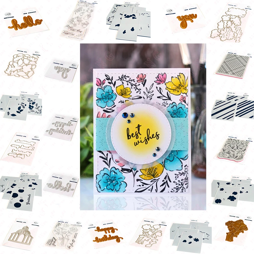 

Stencil You Happy Birthday Hello Hot Foil New Pears Pomegranates Foliage Plaid Floral Background Go for It Gazebo Stamp Cut Dies